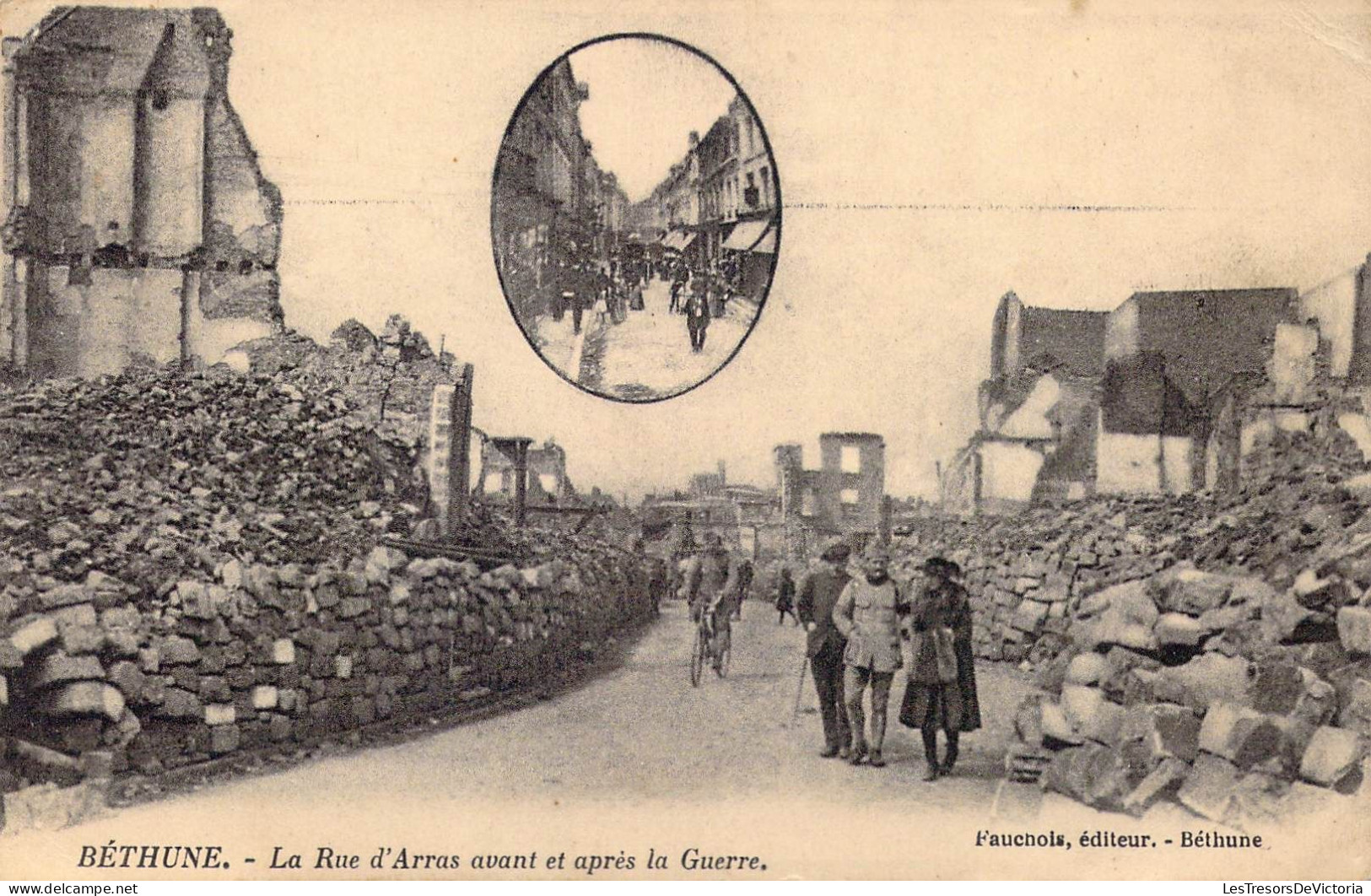 FRANCE - 62 - Béthune - La Rue D'Arras Avant Et Après La Guerre - Carte Postale Ancienne - Bethune