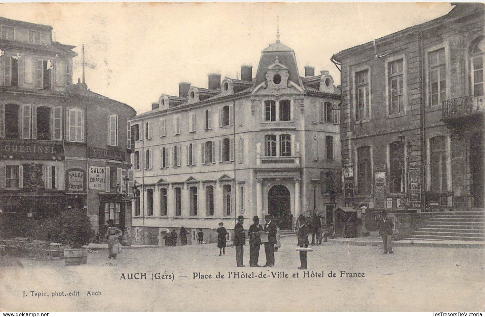 FRANCE - 32 - Auch - Place De L'Hôtel-de-Ville Et Hôtel De France - Carte Postale Ancienne - Auch