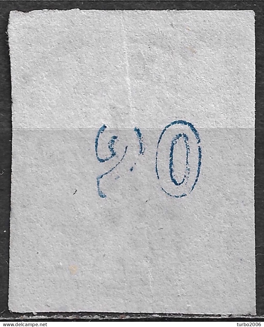 Plateflaw 20 F 6 In GREECE 1871-72 Large Hermes Head Inferior Paper Issue 20 L Grey Blue Vl. 48 A / H 35 B Position 27 - Errors, Freaks & Oddities (EFO)