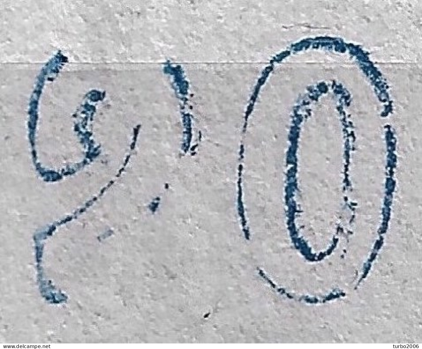 Plateflaw 20 F 6 In GREECE 1871-72 Large Hermes Head Inferior Paper Issue 20 L Grey Blue Vl. 48 A / H 35 B Position 27 - Errors, Freaks & Oddities (EFO)