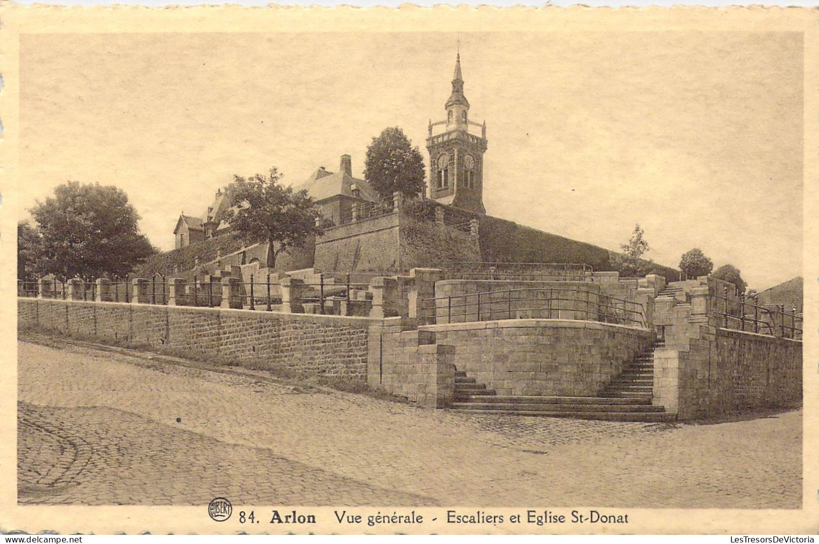 BELGIQUE - Arlon - Vue Générale - Escaliers Et Eglise St-Donat - Carte Postale Ancienne - Arlon