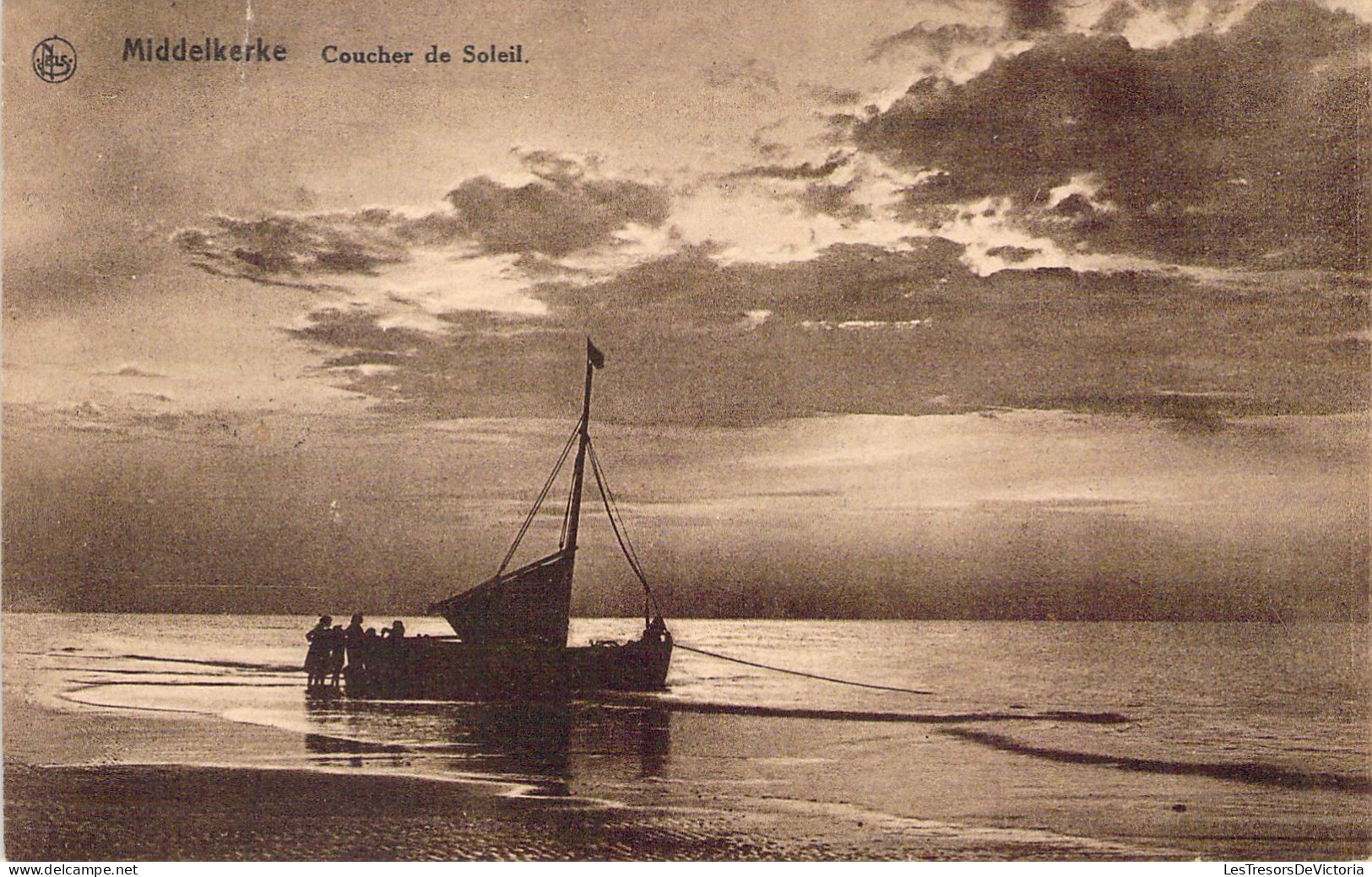 BELGIQUE - MIDDELKERKE - Coucher De Soleil - Carte Postale Ancienne - Middelkerke