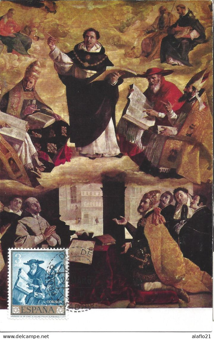 ESPAGNE - CARTE MAXIMUM - Yvert N° 1090 - APOTHEOSE De ST-THOMAS D'AQUIN - OEUVRE De F. De ZURBARAN - Tarjetas Máxima