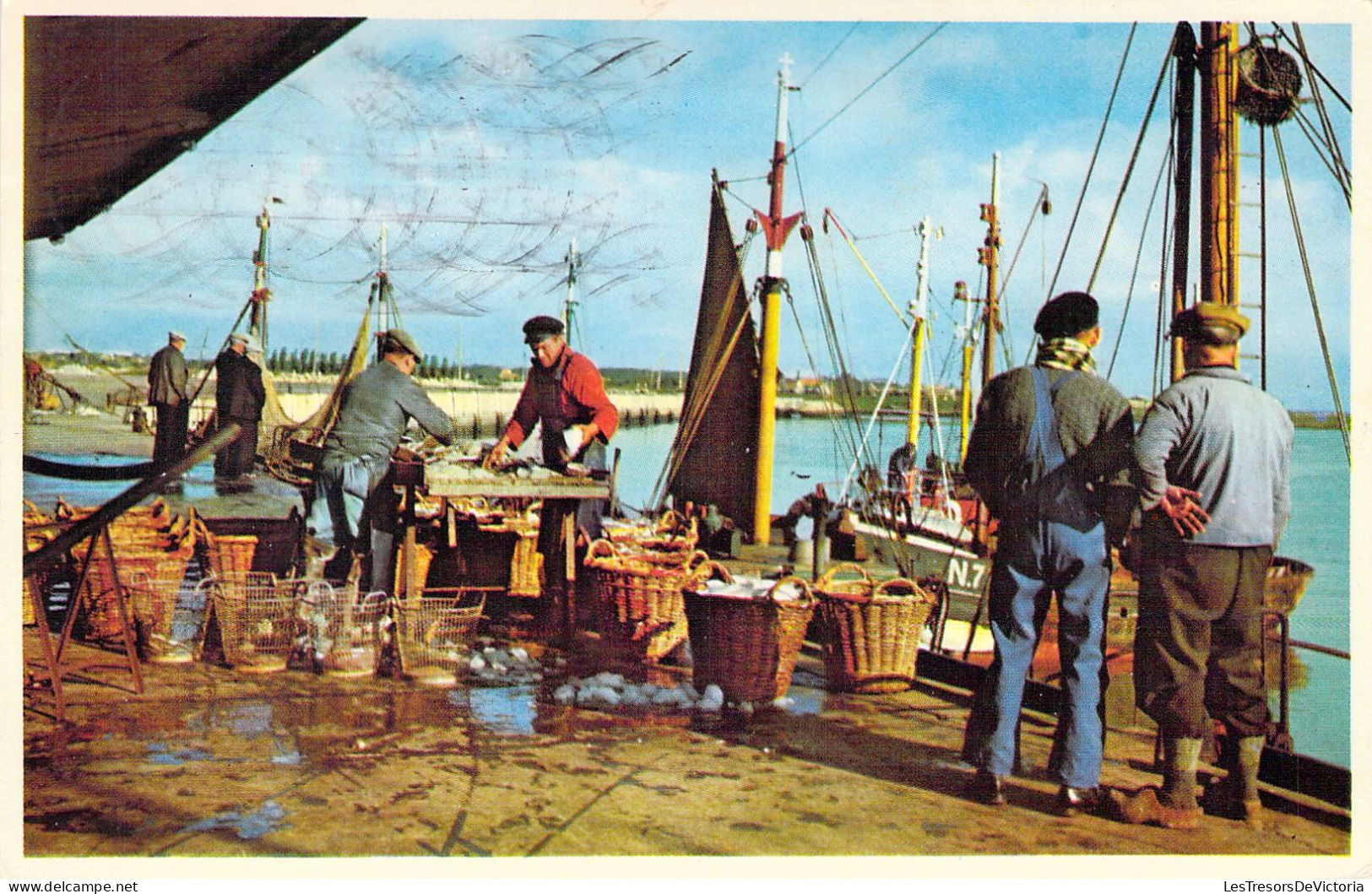 BELGIQUE - LA PANNE - Après La Pêche - Carte Postale Ancienne - Andere & Zonder Classificatie