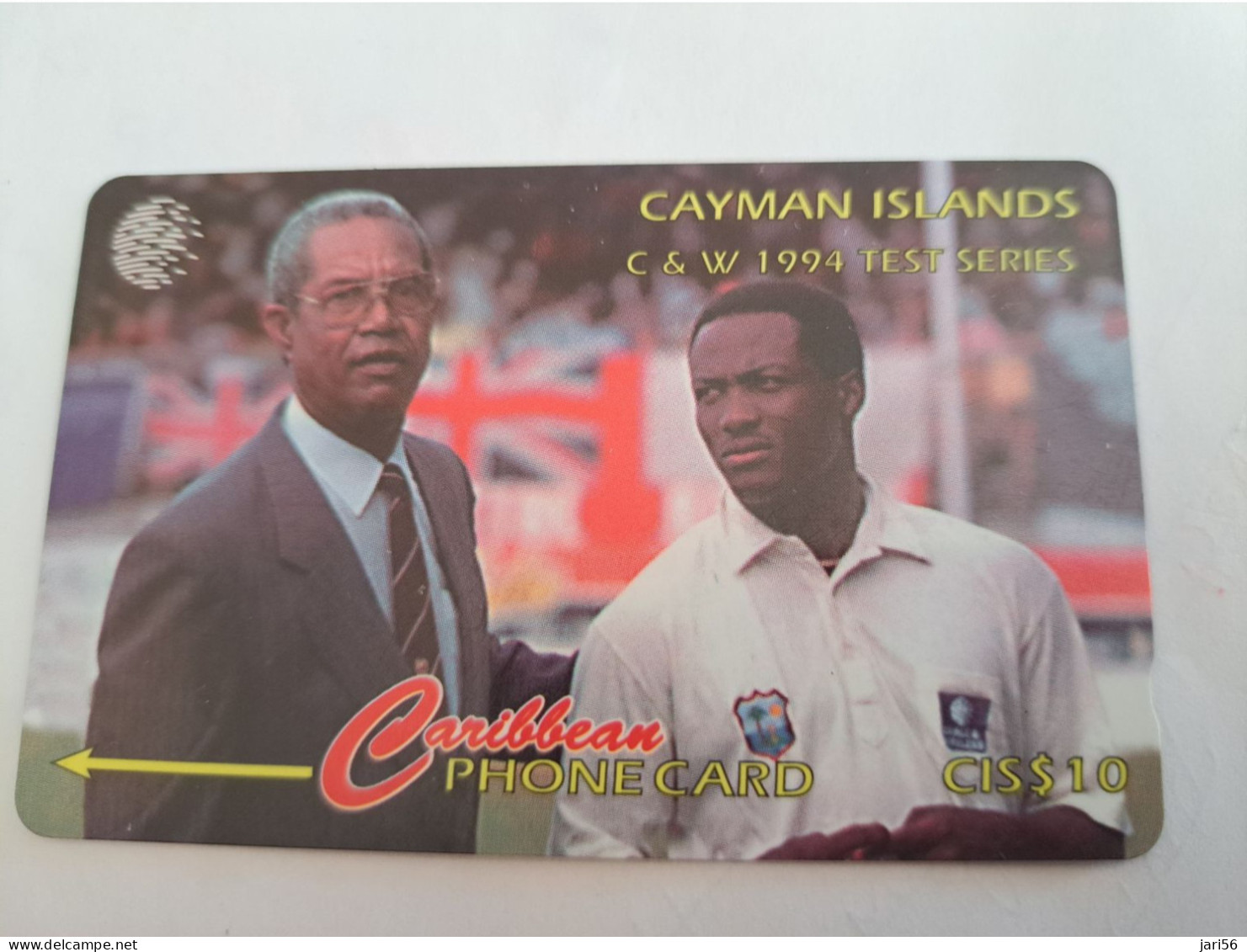 CAYMAN ISLANDS  CI $ 10,-  CAY-12A/ C&W TEST SERIES /BRIAN LARA/  CONTROL NR 12 CCIA     Fine Used Card  ** 14173** - Kaaimaneilanden