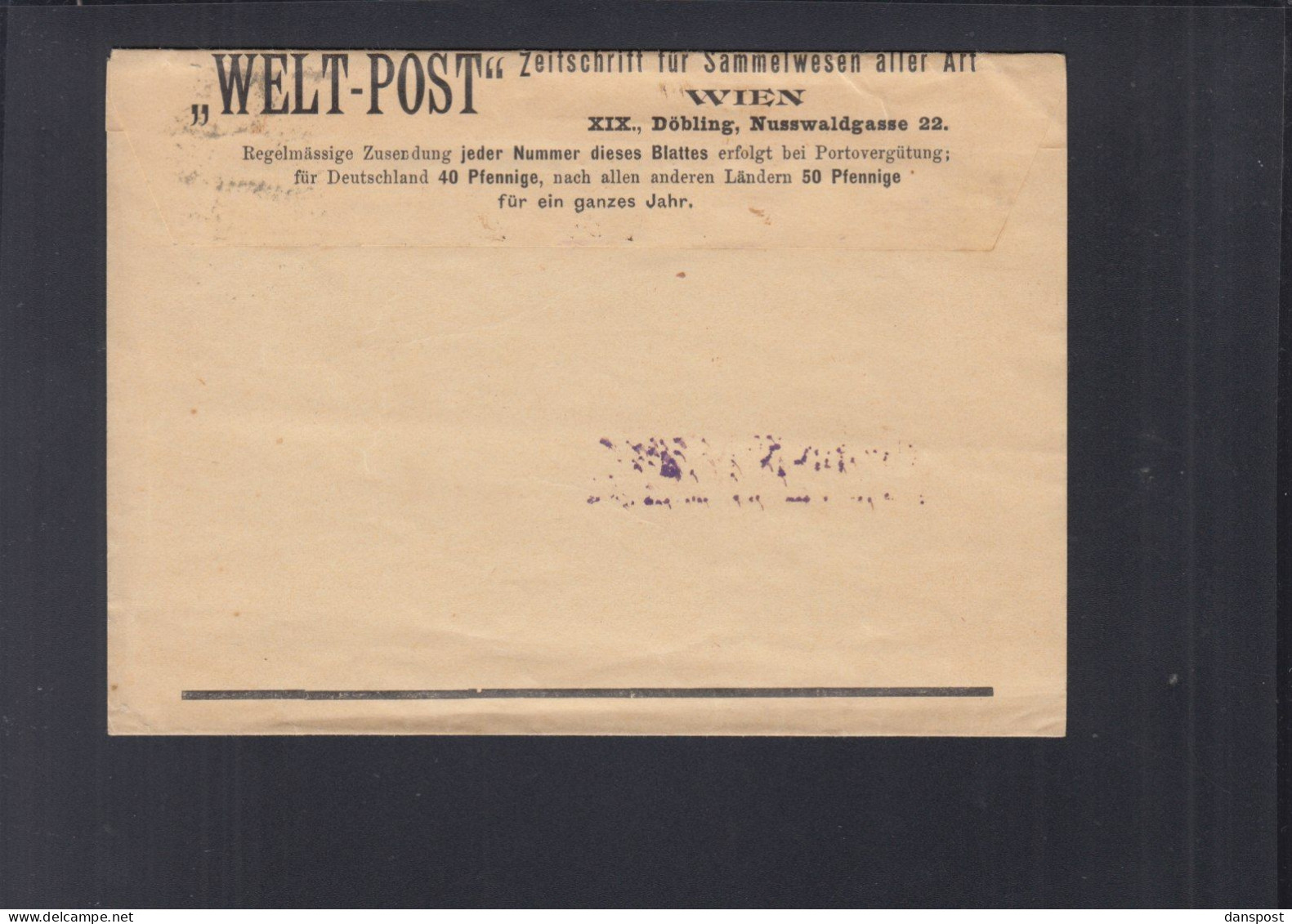 KuK Streifband Welt-Post 1895 Wien - Striscie Per Giornali