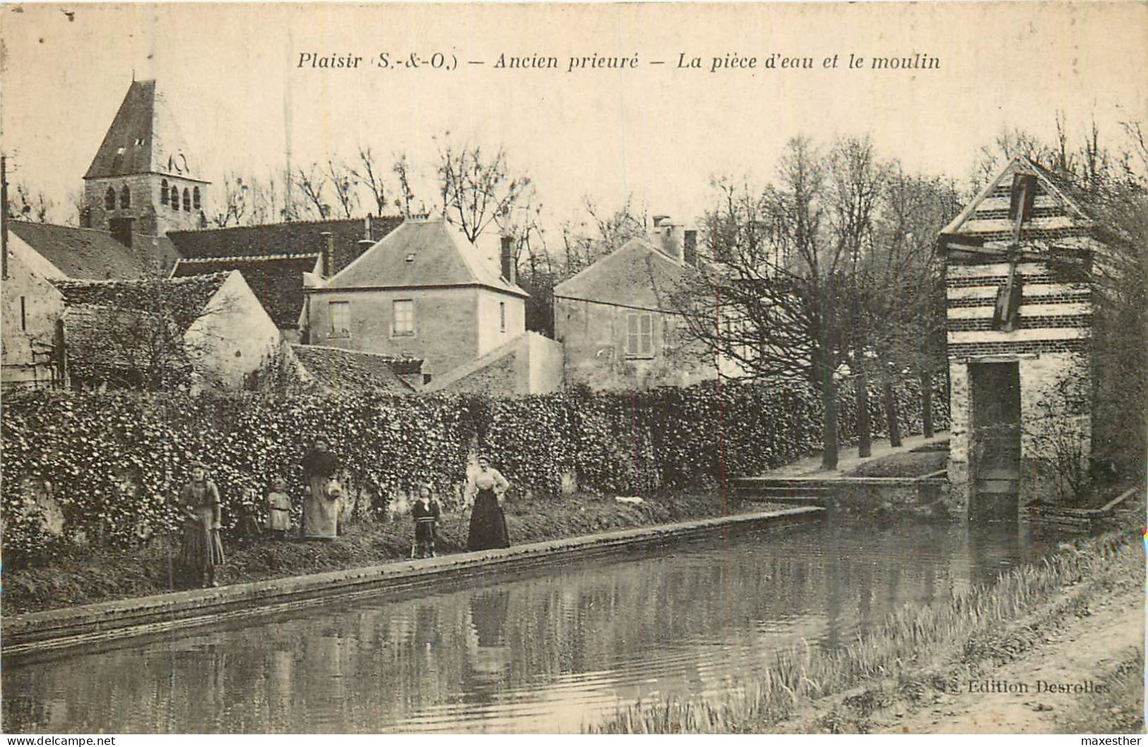 PLAISIR  Ancien Prieuré, La Pièce D'eau Et Le Moulin - Plaisir