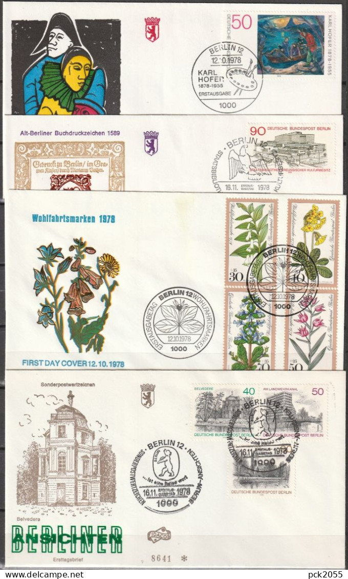 Berlin FDC Jahrgang 1978 Mi-Nr. 561 - 590 Komplett 21 Schmuck-FDC  Lesen ( K 136  )  Günstige Versandkosten - 1971-1980