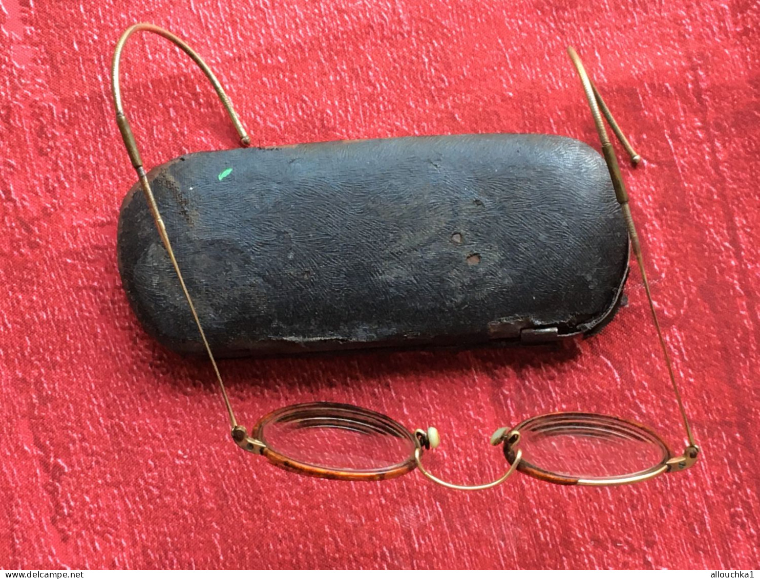 Lunettes De Lecture Vintage-lorgnon-lorgnettes-binocle-Binocles Lunette+étui Métal-portées Par Soldat Guerre 14/18-WWII - Gafas/Lentes