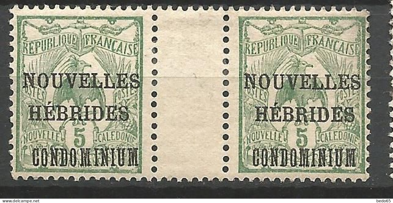 NOUVELLE HEBRIDE N° 15 En Paire NEUF*  TRACE DE CHARNIERE   / Hinge  / MH - Unused Stamps