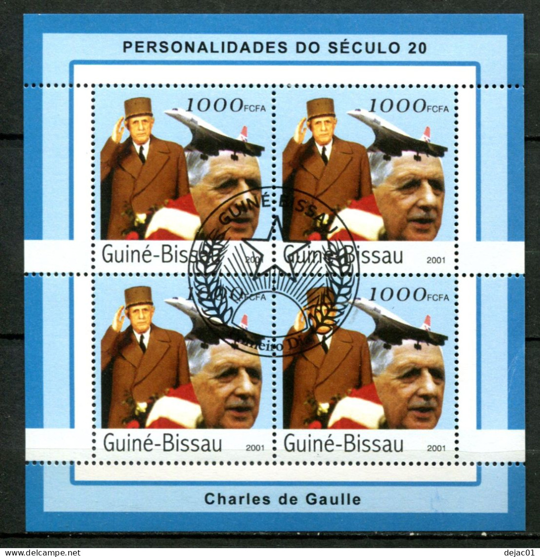 Thème Général De Gaulle - Guinée émission 2001 Avec Concorde - Oblitéré - L 578 - De Gaulle (Général)