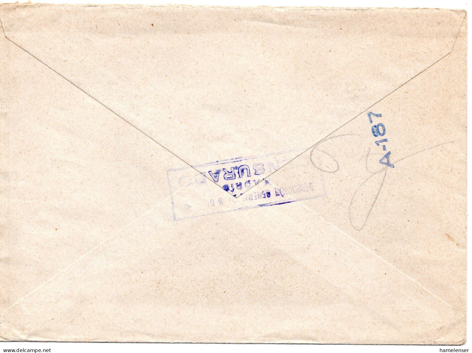 68205 - Spanien - 1940 - 4Ptas Luftpost MiF A LpBf MADRID -> USA, M Span Zensur - Storia Postale