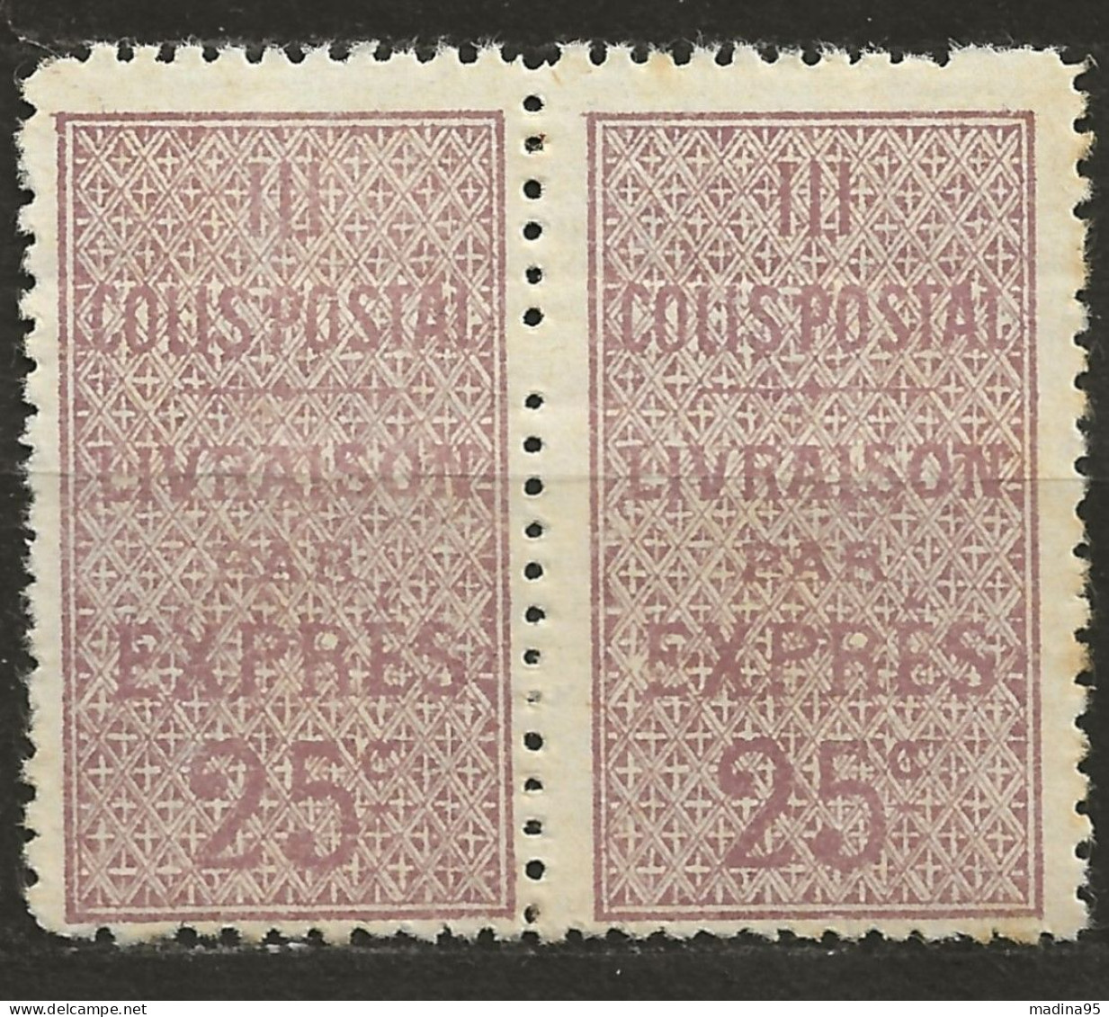 ALGERIE: **, CP N°5 X 2, Paire Avec Légère Rousseur De Gomme, B/TB - Colis Postaux