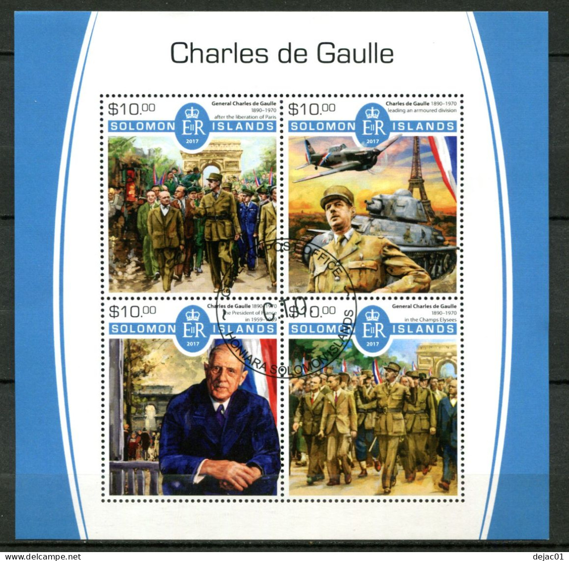 Thème Général De Gaulle - Iles Solomon - Oblitéré - L 579 - De Gaulle (Général)