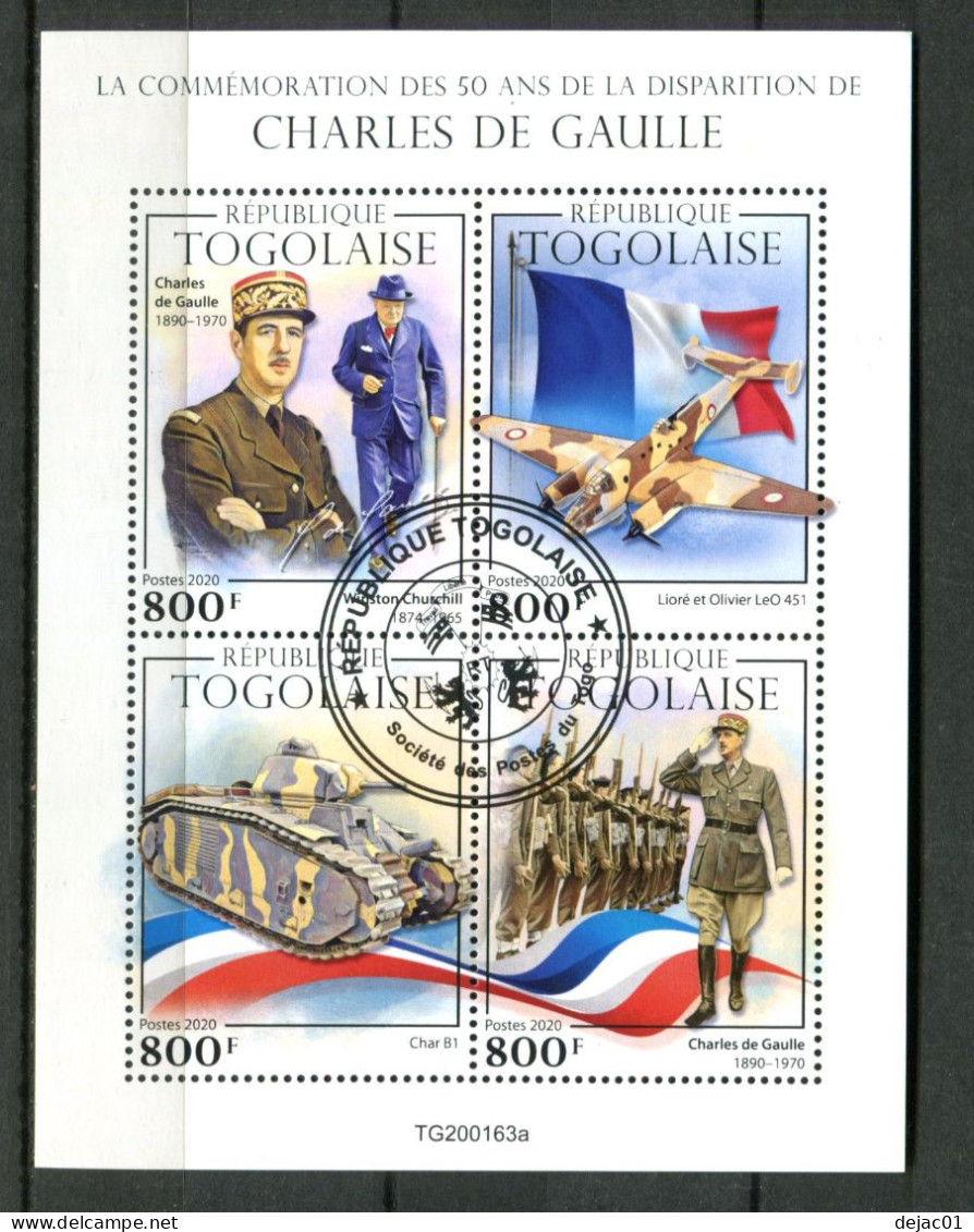 Thème Général De Gaulle - République Togolaise - Oblitéré - L 580 - De Gaulle (Général)