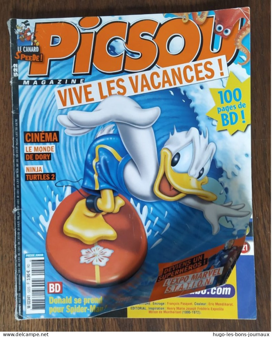 Picsou Magazine 522_juillet 2016_Vive Les Vacances ! _L'expo Marvel S.T.A.T.I.O.N. -Ninja Turtles 2 - Picsou Magazine