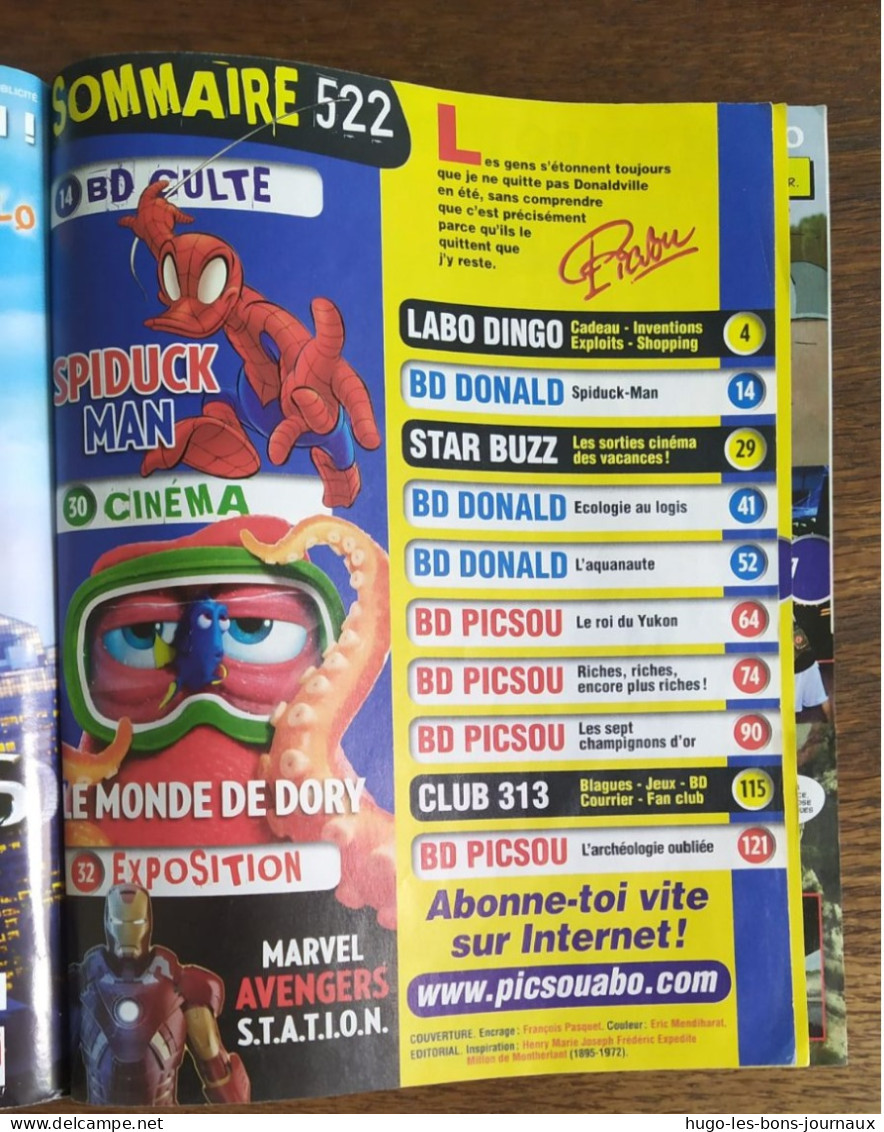 Picsou Magazine 522_juillet 2016_Vive Les Vacances ! _L'expo Marvel S.T.A.T.I.O.N. -Ninja Turtles 2 - Picsou Magazine