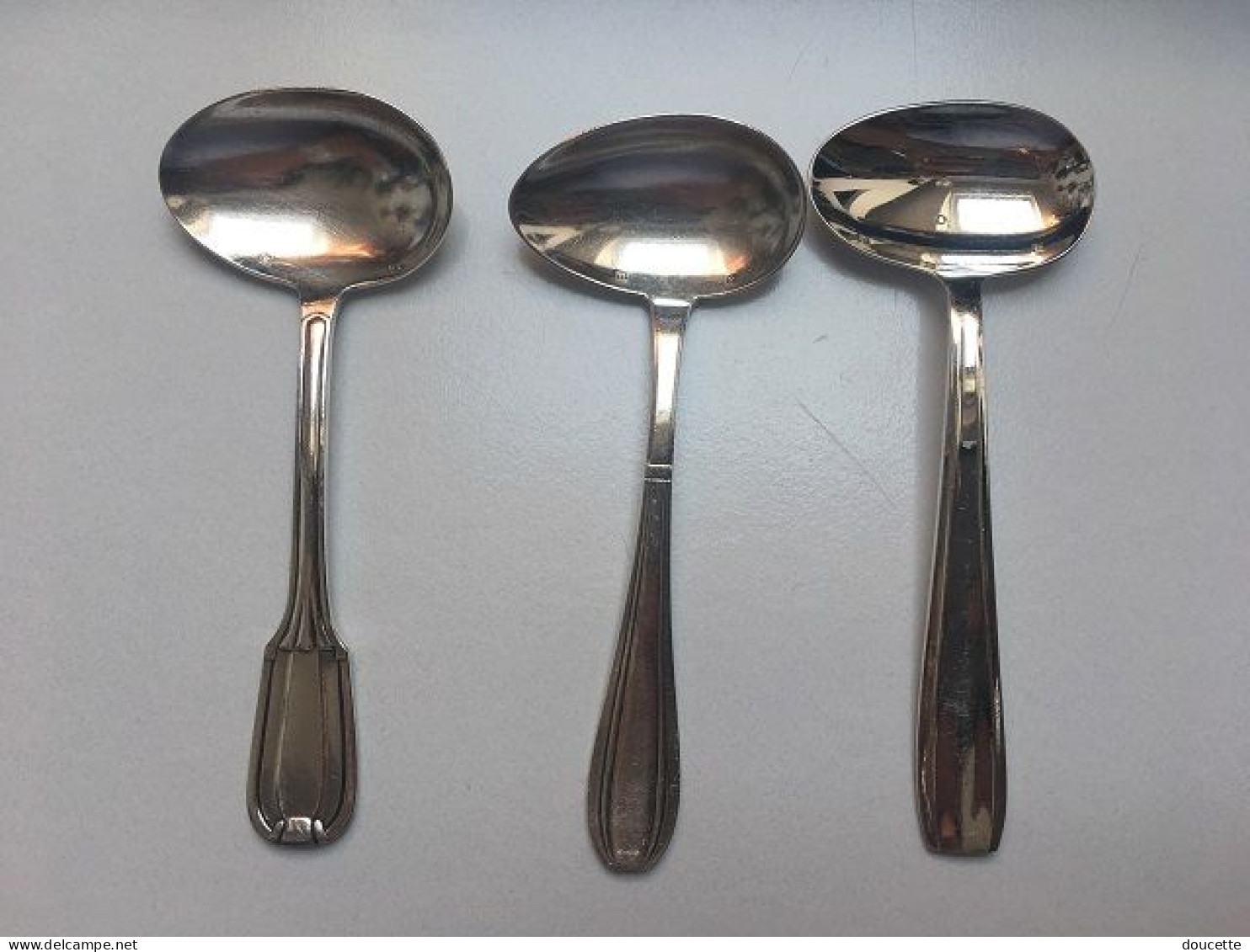 3 Anciennes Cuillères à Bouillie Métal Argenté - Spoons