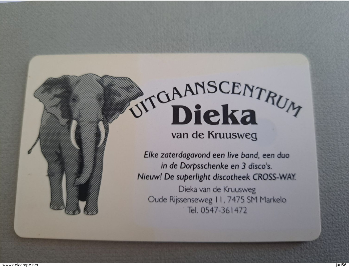 NETHERLANDS / CHIP ADVERTISING CARD/ HFL 2,50  /  DIEKE/ ELEPHANT /DIFFICULT           /     CRE 269 ** 14209** - Privadas