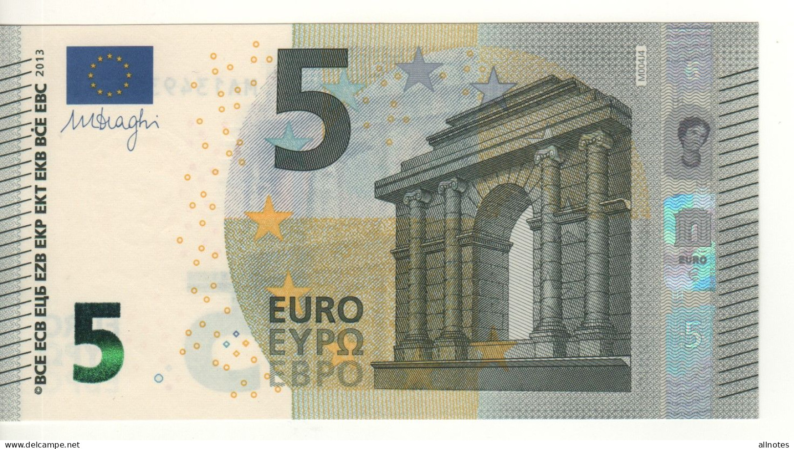 5 EURO  "Portugal"    DRAGHI    M 004 J4     MA1349309243  /  FDS - UNC - 5 Euro