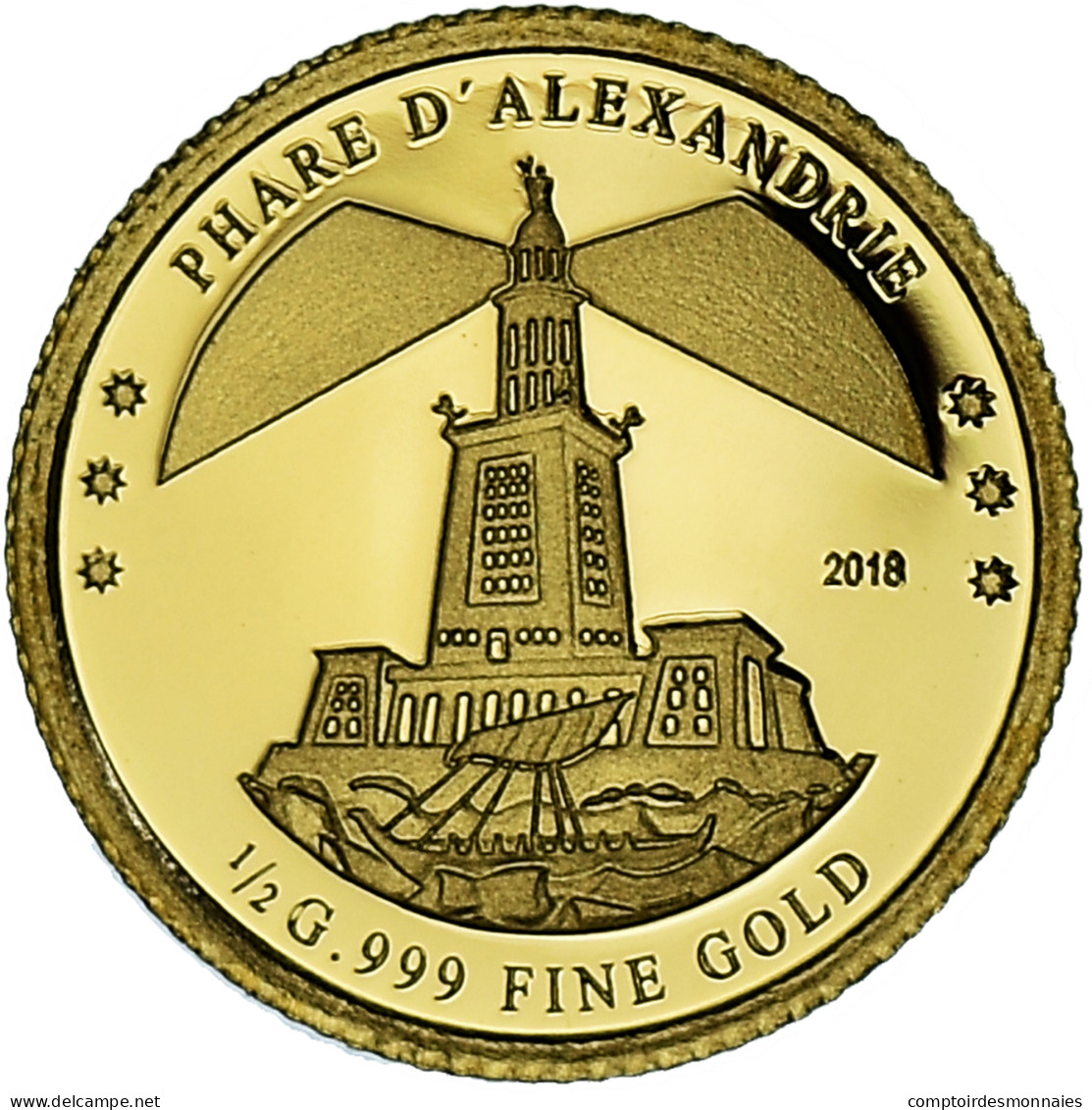 Monnaie, Côte D'Ivoire, Le Phare D'Alexandrie, 100 Francs CFA, 2018, FDC, Or - Ivory Coast