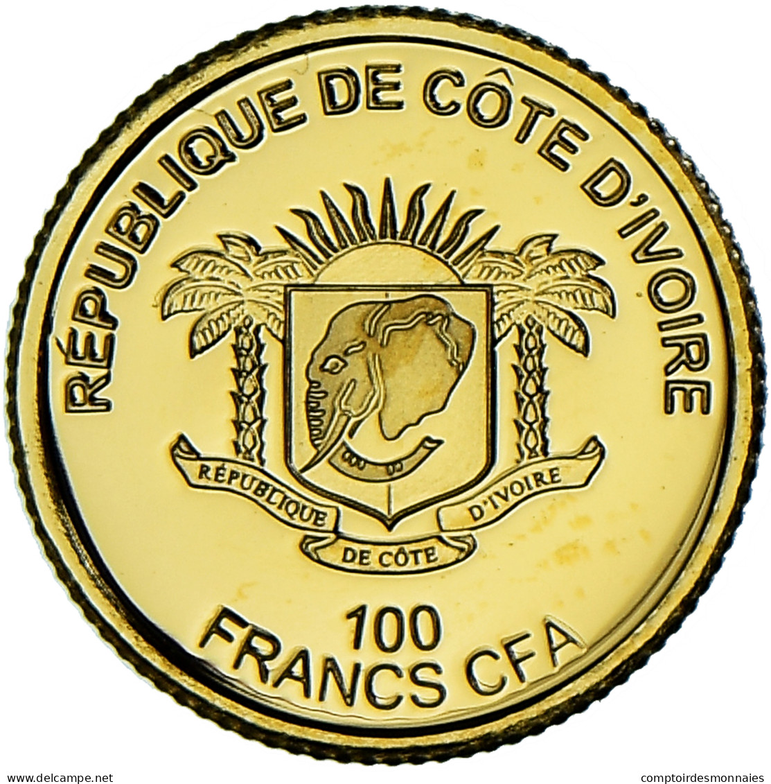 Monnaie, Côte D'Ivoire, Le Phare D'Alexandrie, 100 Francs CFA, 2018, FDC, Or - Ivory Coast