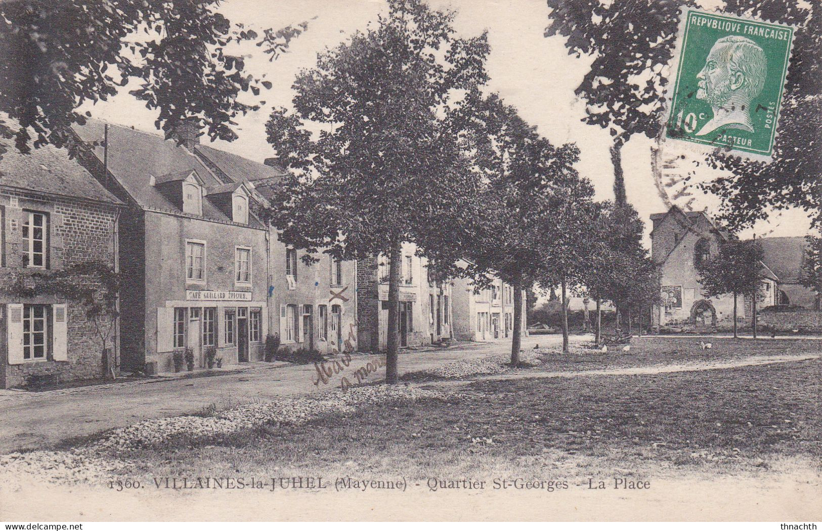 1924 VILLAINES LA JUHEL Quartier St Georges La Place Commerçe - Villaines La Juhel