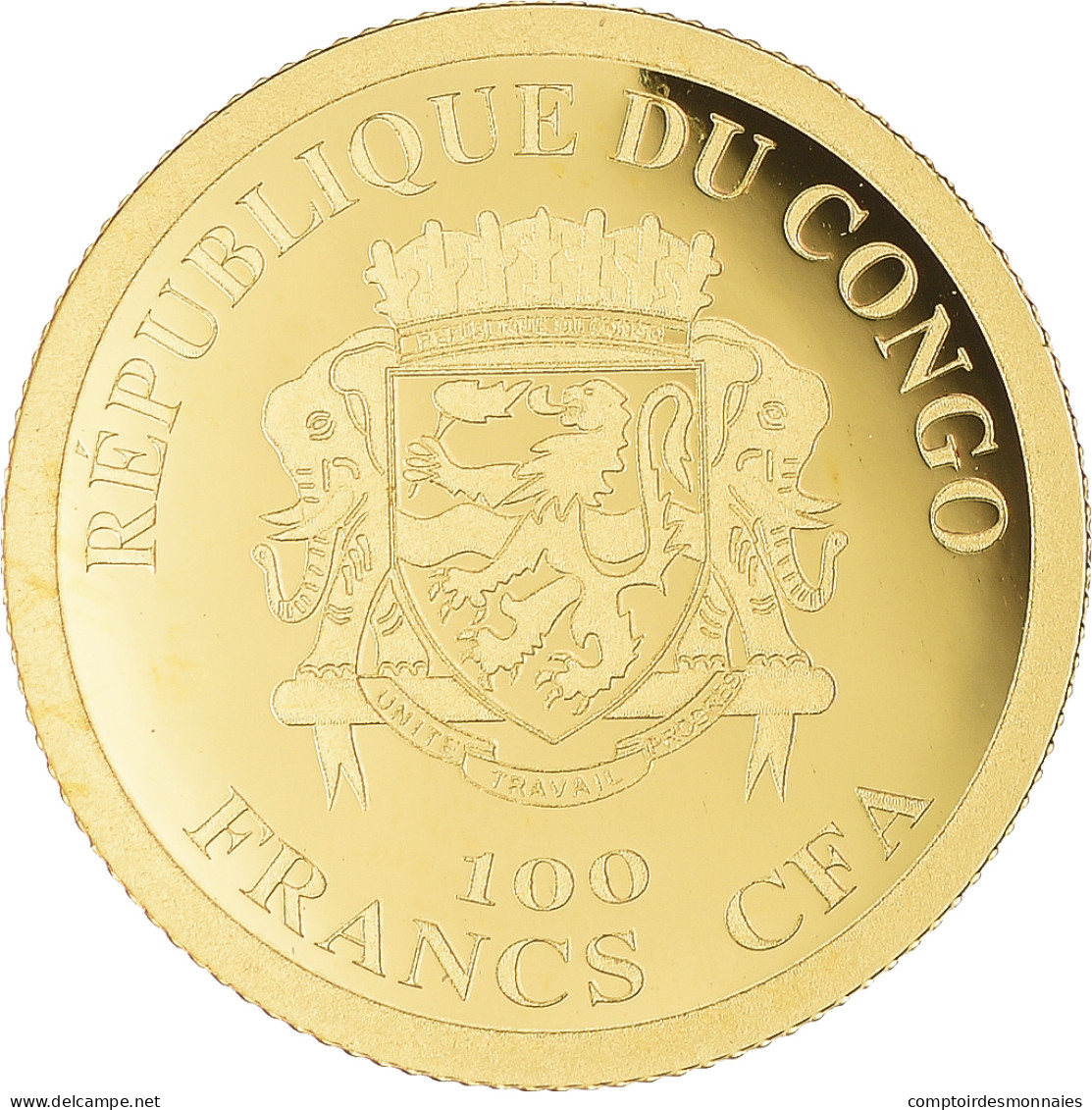 Monnaie, République Du Congo, Arche D'alliance, 100 Francs CFA, 2020, FDC, Or - Congo (Repubblica 1960)