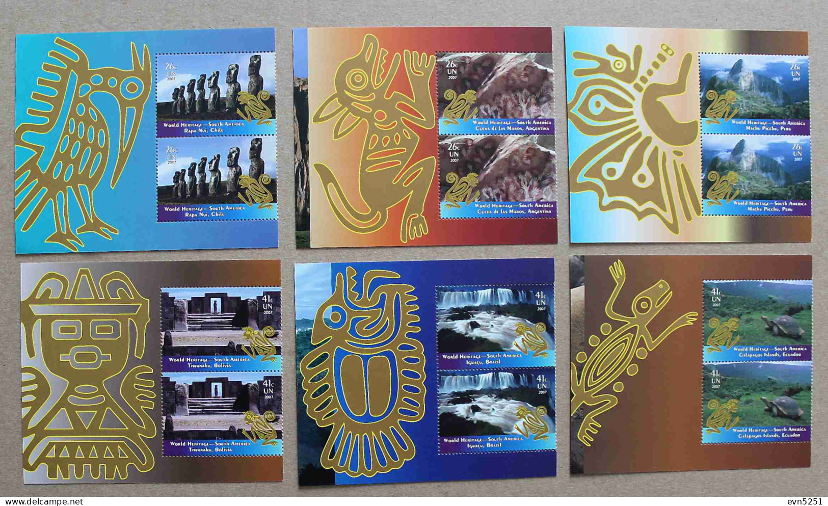 N-U-C Ny07-02 : Nations-Unies New-York - Patrimoine Mondial, Amérique Du Sud Avec Bdf - Unused Stamps