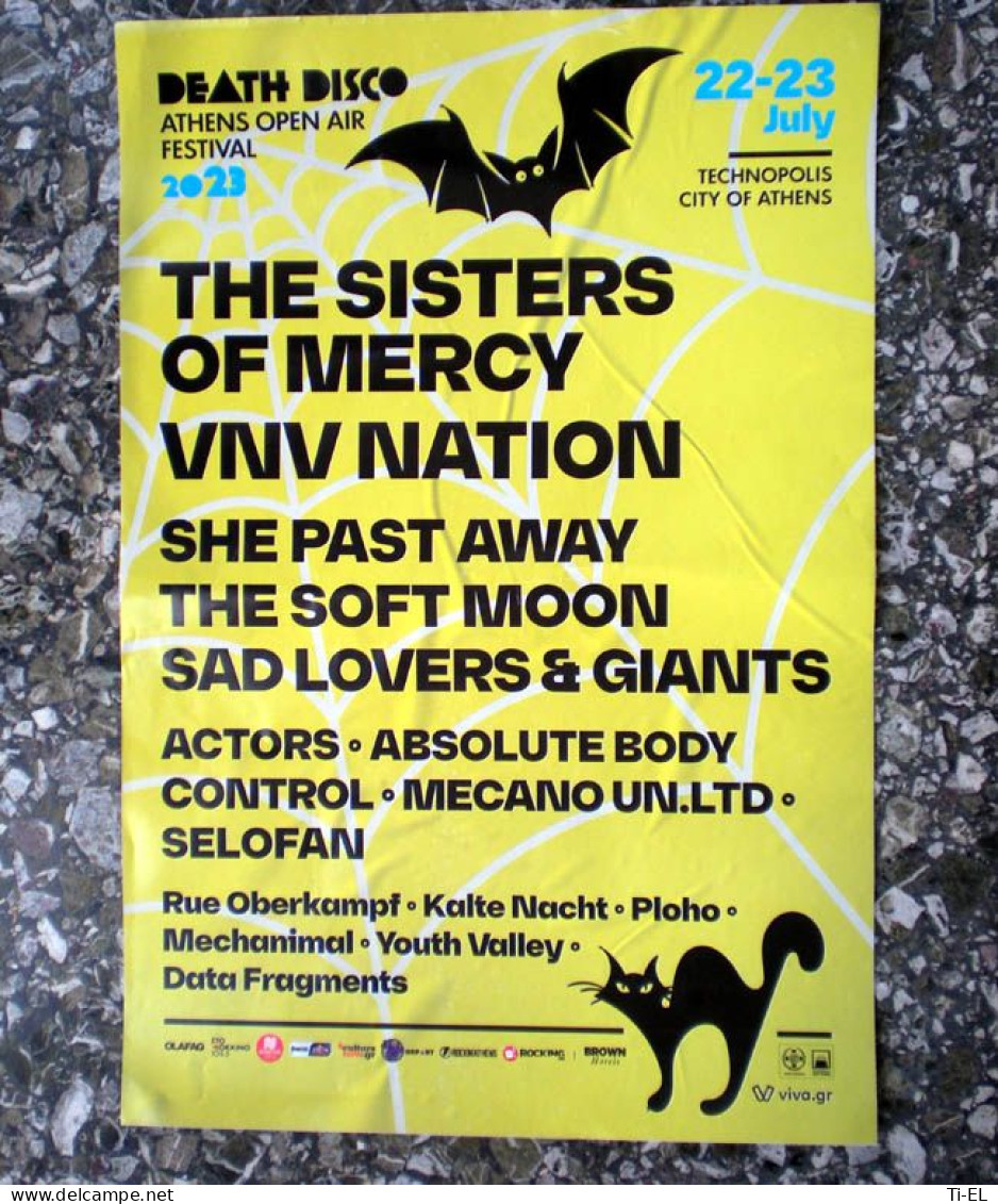 SISTERS OF MERCY: Original Poster For Their Concert In Athens, Greece On July 2023 - Plakate & Poster