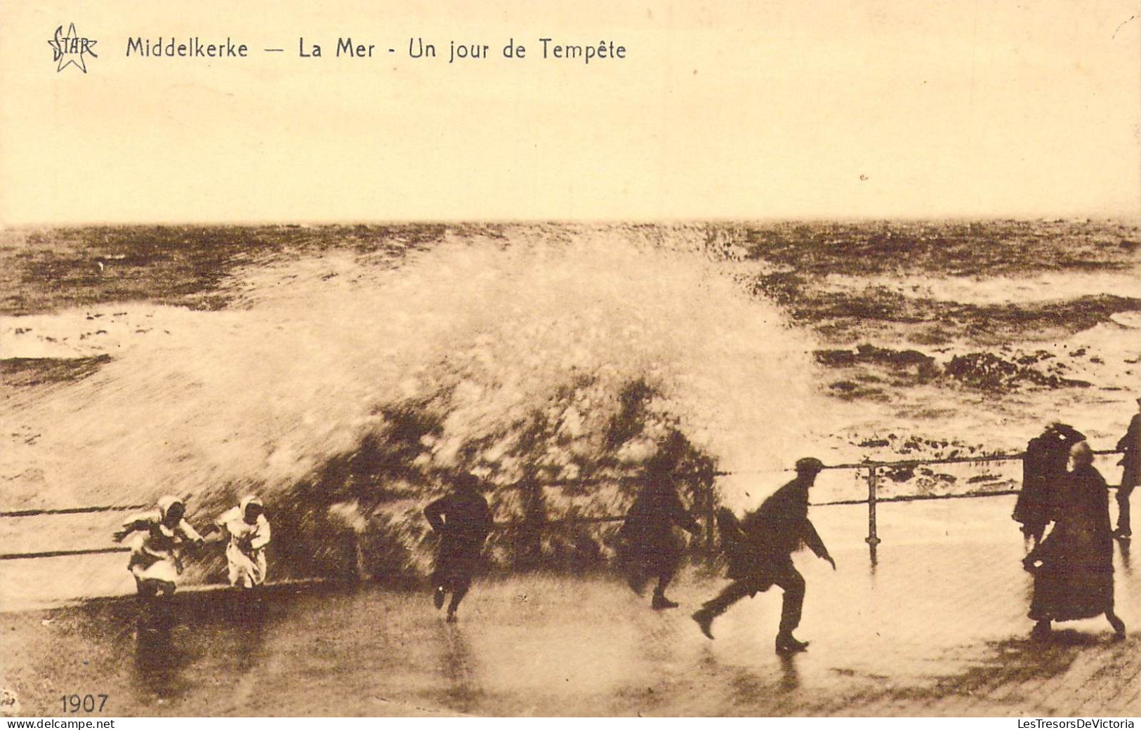 BELGIQUE - Middelkerke - La Mer - Un Jour De Tempête - Carte Postale Ancienne - Middelkerke