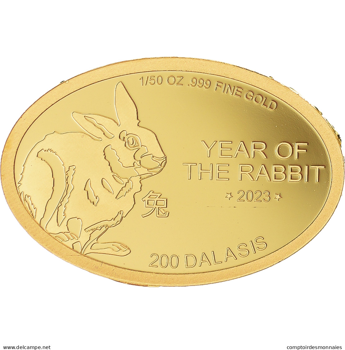 Monnaie, Gambie , Année Du Lapin, 200 Dalasis, 2017, FDC, Or - Gambia