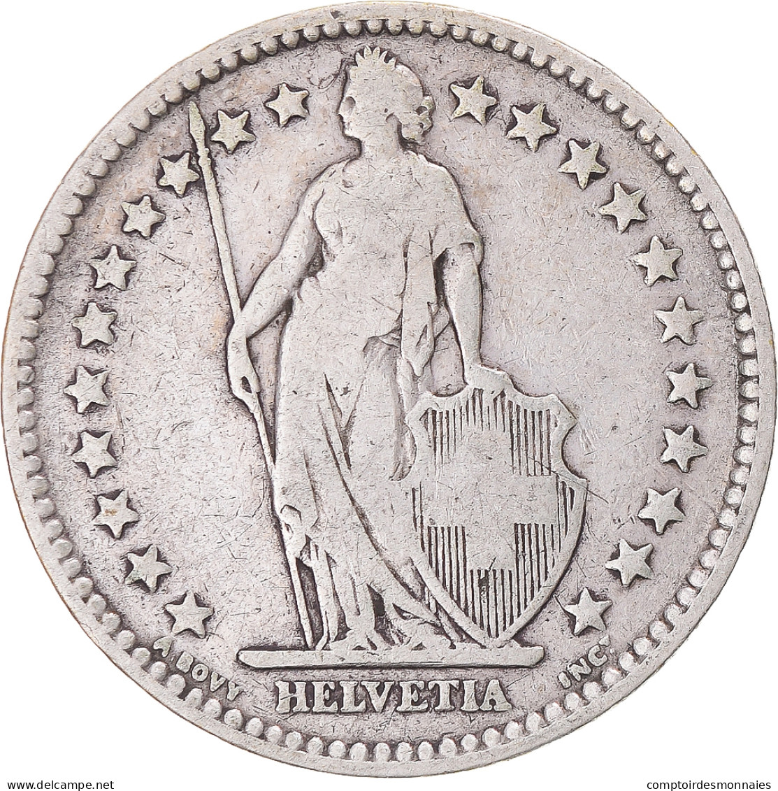 Monnaie, Suisse, 2 Francs, 1879, Bern, TTB, Argent, KM:21 - Autres & Non Classés