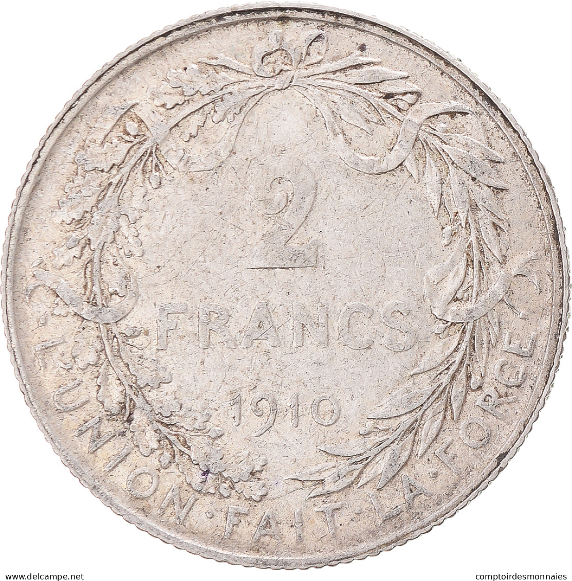 Monnaie, Belgique, 2 Francs, 2 Frank, 1910, TB+, Argent, KM:74 - 2 Francs