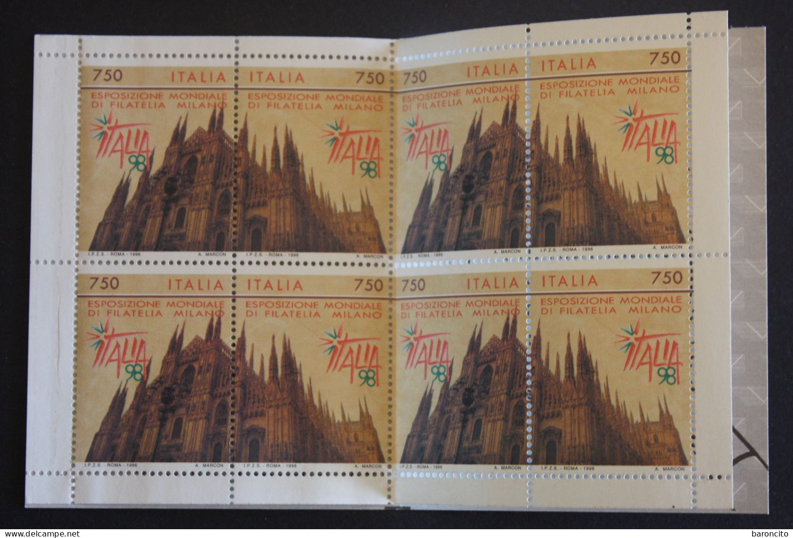 ITALIA LIBRETTO ESPOSIZIONE MONDIALE DI FILATELIA (4 Coppie Da 750 L.). 1996. NUOVO - Postzegelboekjes