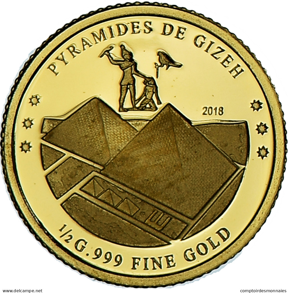 Monnaie, Côte D'Ivoire, Les Pyramides De Gizeh, 100 Francs CFA, 2018, FDC, Or - Côte-d'Ivoire