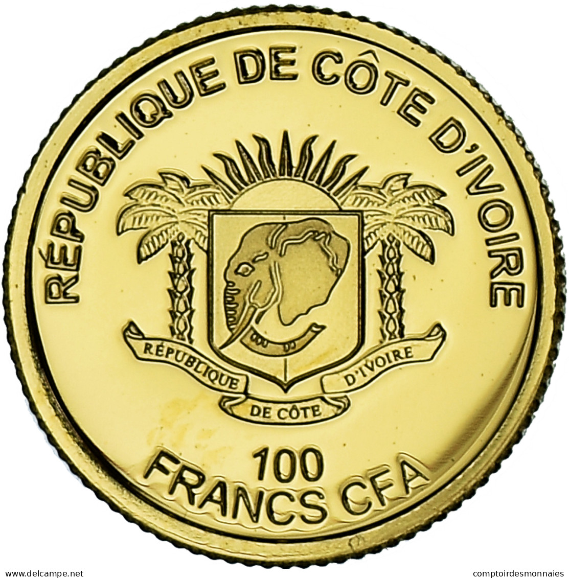 Monnaie, Côte D'Ivoire, Les Pyramides De Gizeh, 100 Francs CFA, 2018, FDC, Or - Ivoorkust