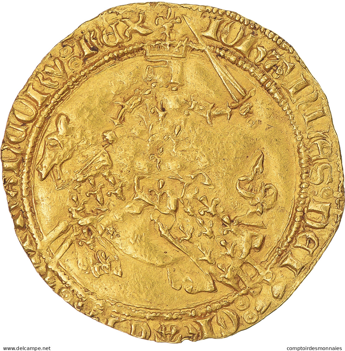 Monnaie, France, Jean II Le Bon, Franc à Cheval, 1350-1364, TTB, Or - 1350-1364 Jan II Van Frankrijk (De Goede)