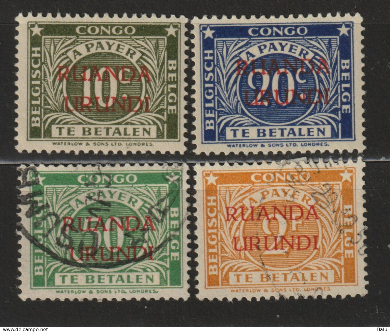 Belgisch Congo Belge Surchargé Ruanda Urundi, 2x *, 2x Gestempelt A PAYER, TE BETALEN, 2 Scans - Used Stamps
