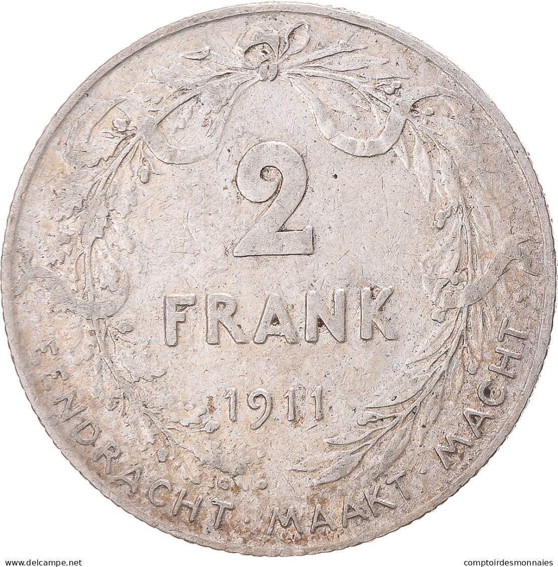 Monnaie, Belgique, 2 Francs, 2 Frank, 1911, TB+, Argent, KM:75 - 2 Frank
