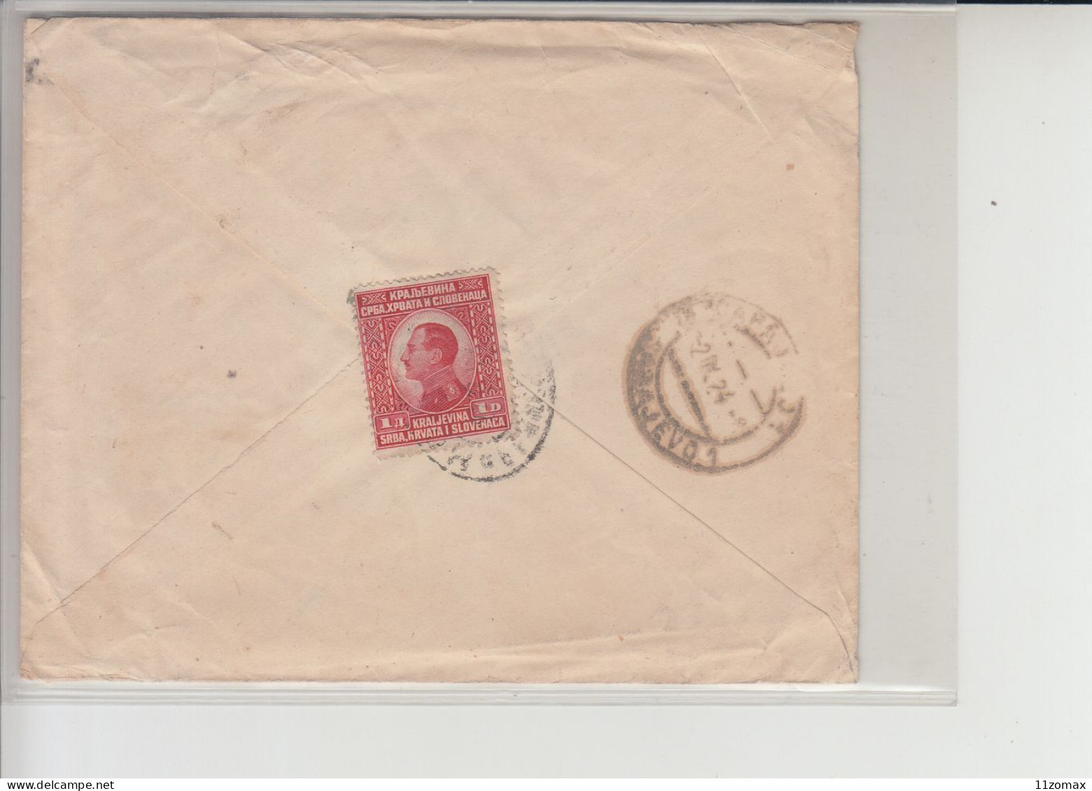 T Letter With SHS (Yugoslavia) Stamp Back Canceled 1924. MOSCOW & Hand Written 100Cent To Sarajevo Bosnia VIPauction001 - Storia Postale