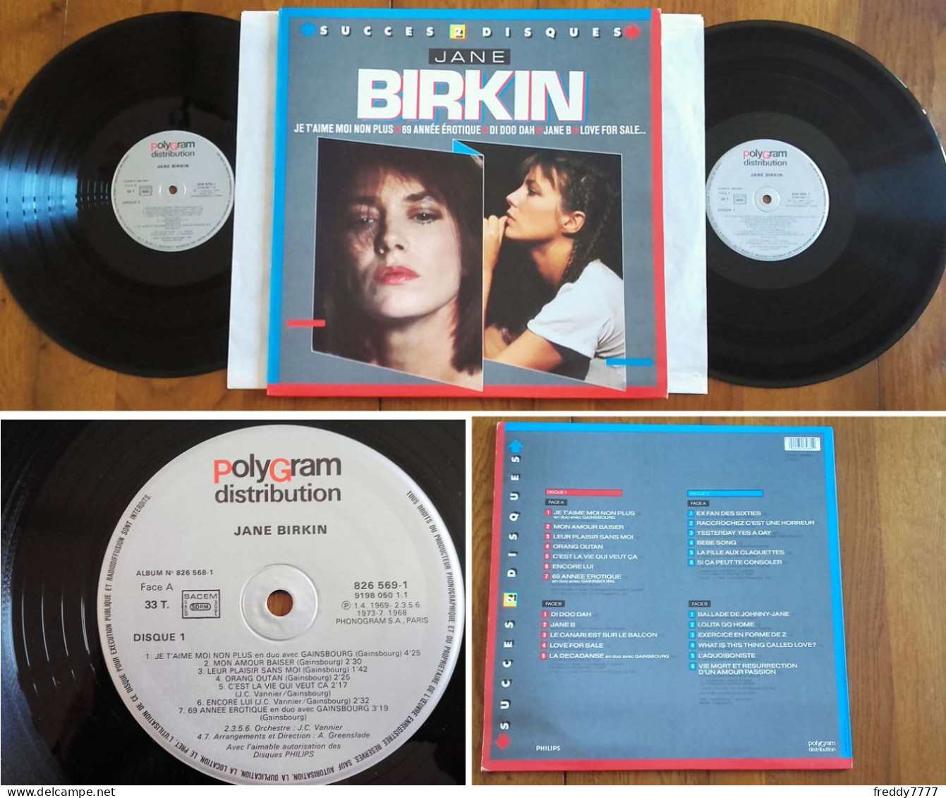 RARE French Double LP 33t RPM (12" X 2) JANE BIRKIN «Succès 2 Disques» (Serge Gainsbourg, 1984) - Verzameluitgaven