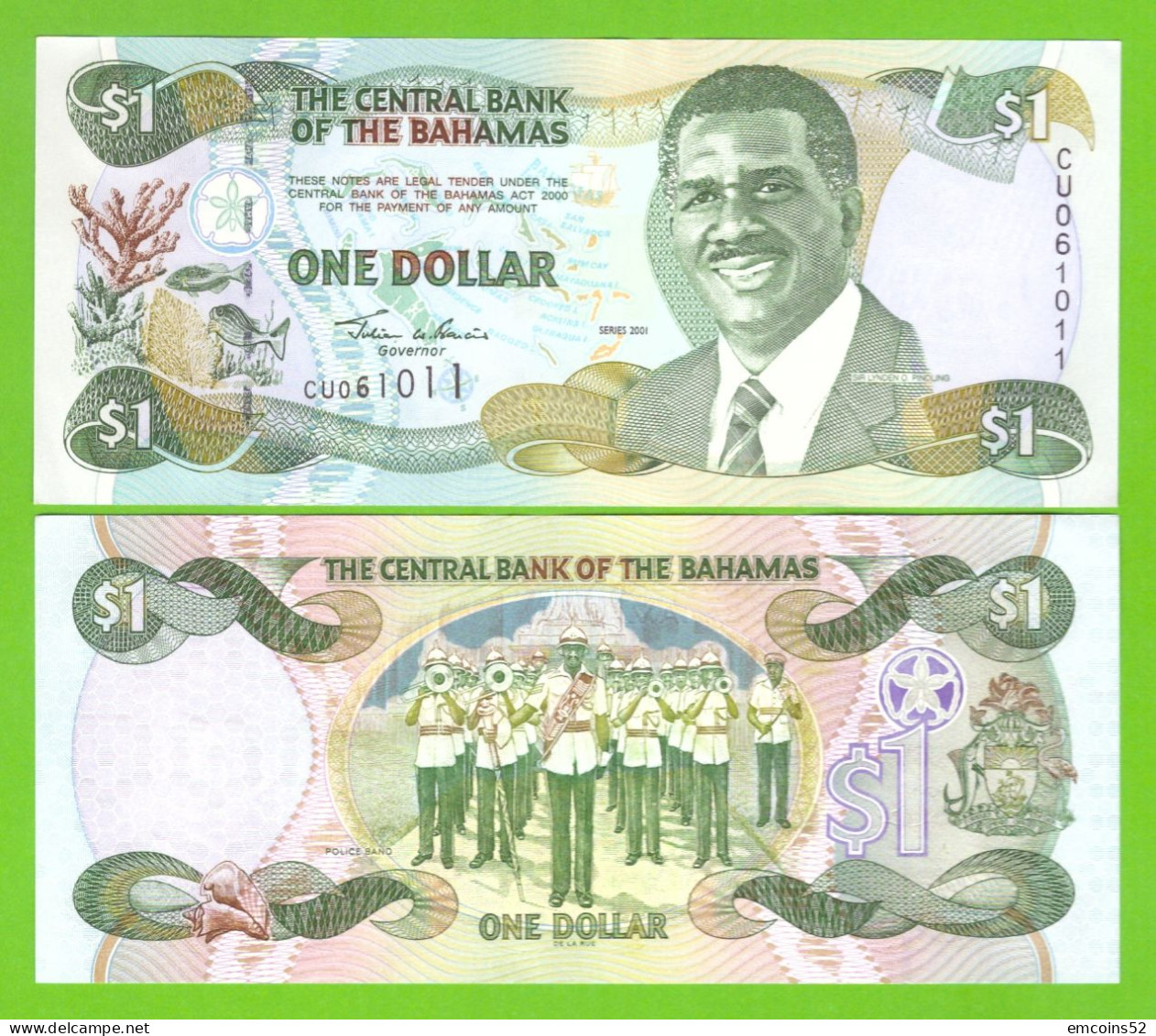 BAHAMAS 1 DOLLAR 2001 P-69  UNC - Bahamas