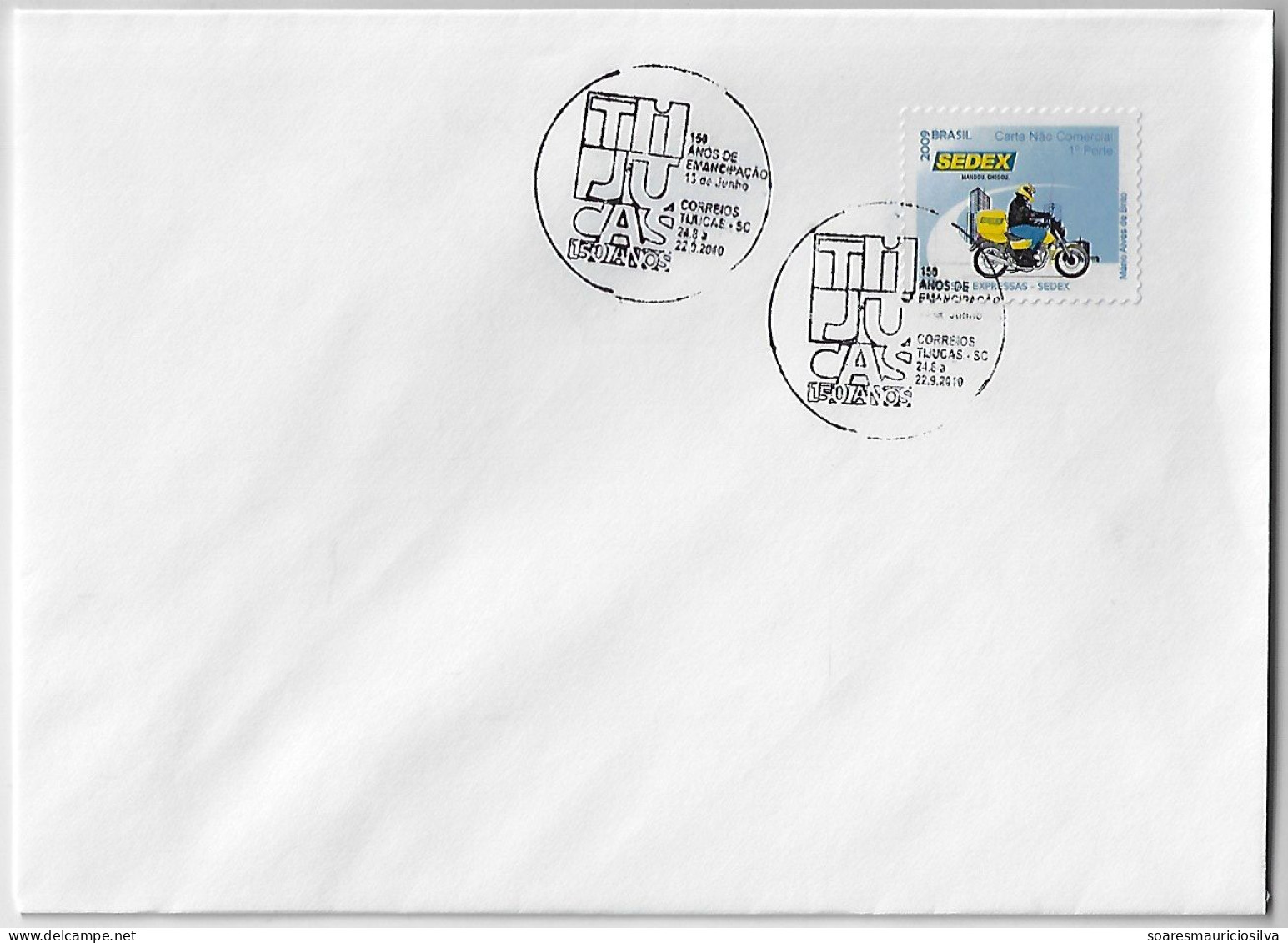 Brazil 2010 Cover With Comemmorative Cancel 150 Years Of Tijucas City - Covers & Documents