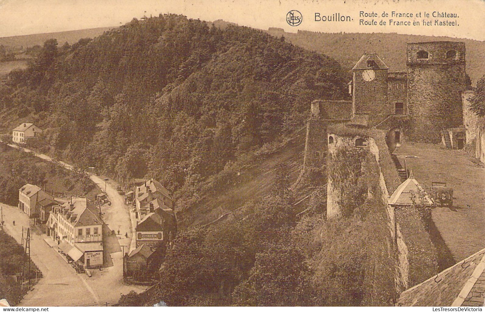 BELGIQUE - BOUILLON - Route De France Et Le Château  - Carte Postale Ancienne - Bouillon