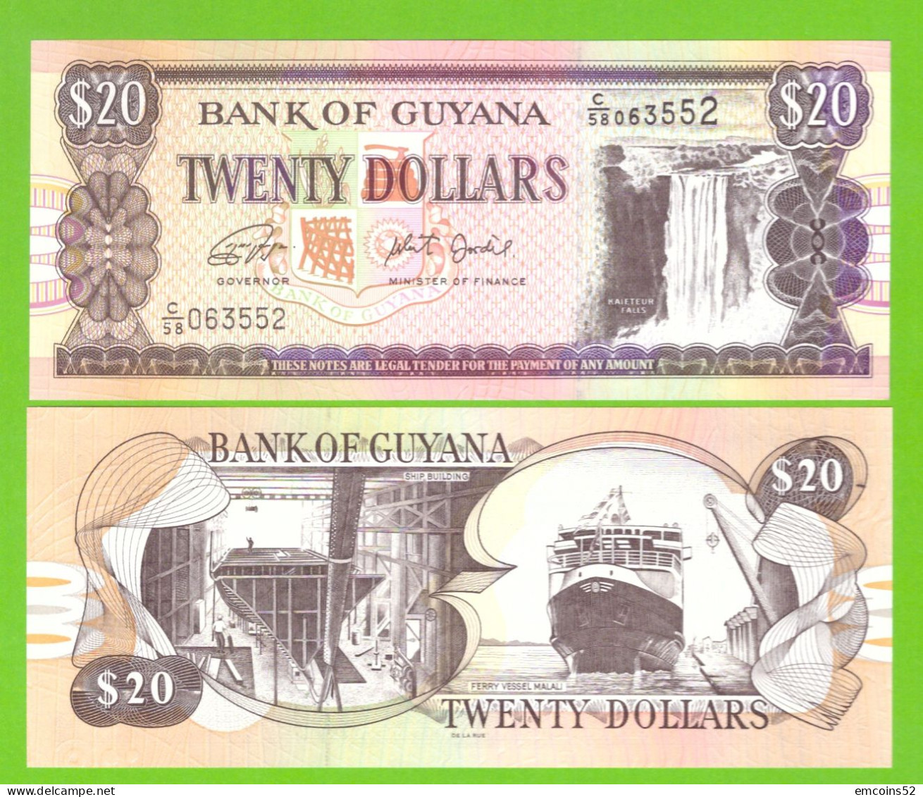 GUYANA 20 DOLLARS 1996/2018 P-30g UNC - Guyana