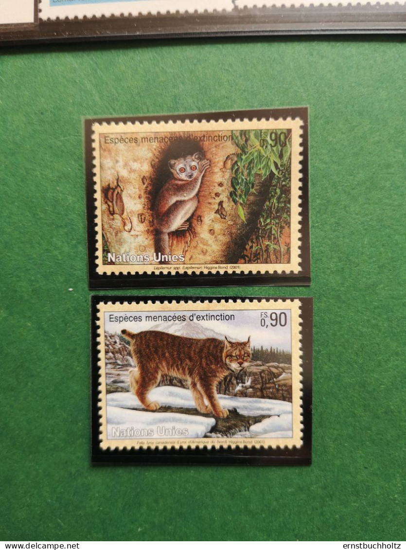 UNO UN Genf 2001 Gefährdete Arten Mi 409/12** Nur Die Säuger 2v** Im Angebot - Unused Stamps