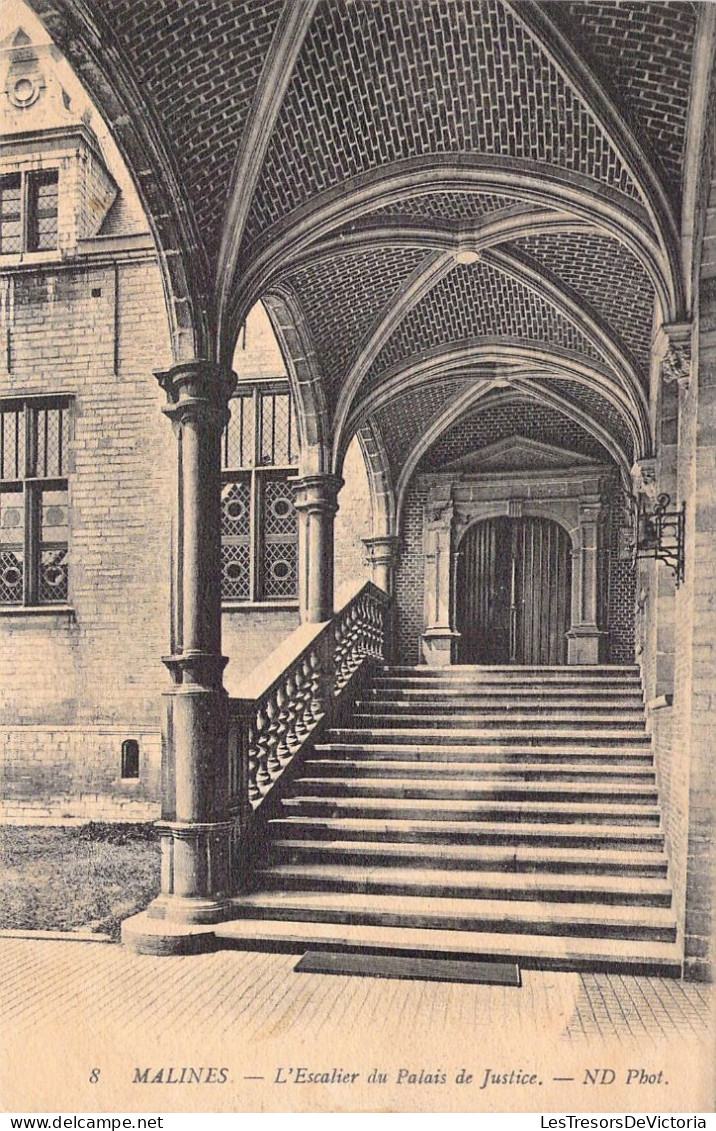 BELGIQUE - MALINES - L'Escalier Du Palais De Justice - Carte Postale Ancienne - Malines