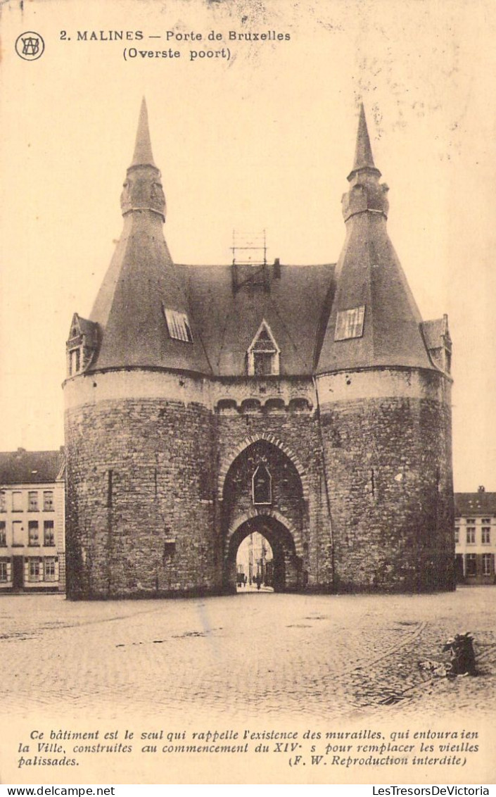 BELGIQUE - MALINES - Porte De Bruxelles - Carte Postale Ancienne - Malines