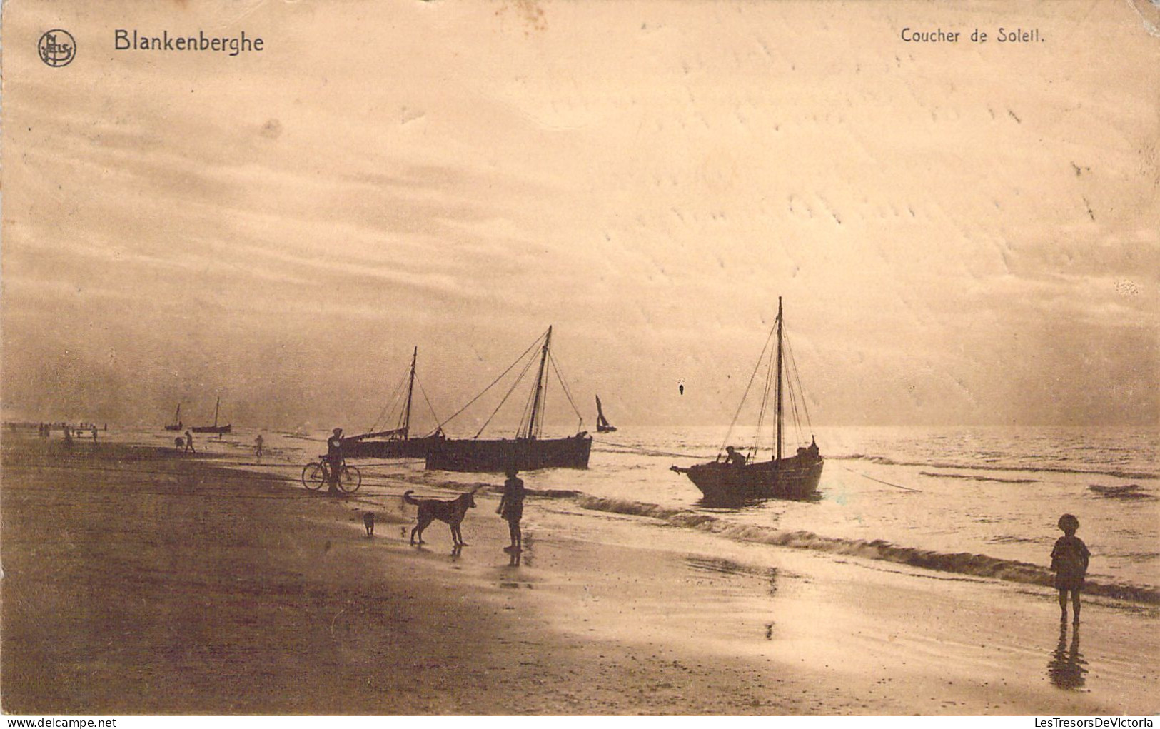 BELGIQUE - BLANKENBERGHE - Coucher De Soleil - Carte Postale Ancienne - Blankenberge